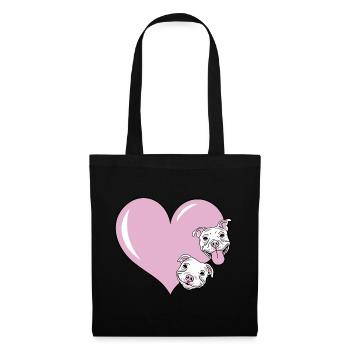 Dog with heart for dog lovers as a gift idea - Tote Bag - black - Front