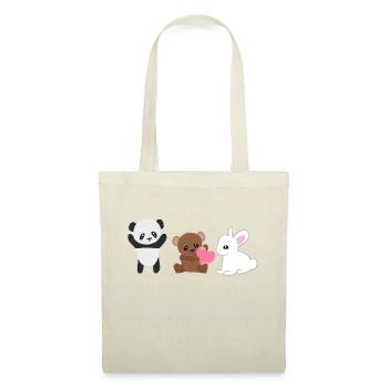 panda lapin animal ours - Sac en tissu - nature - Devant