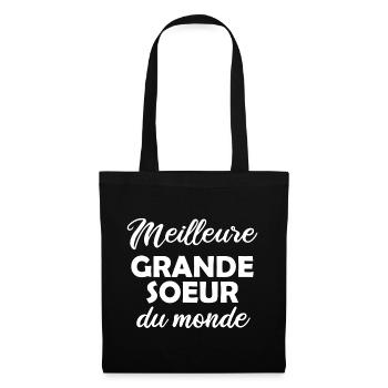 Meilleure Grande Soeur du monde - Sac en tissu - noir - Devant