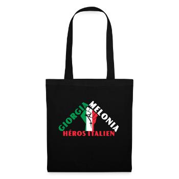 Georgia Meloni Héros italien - Sac en tissu - noir - Devant