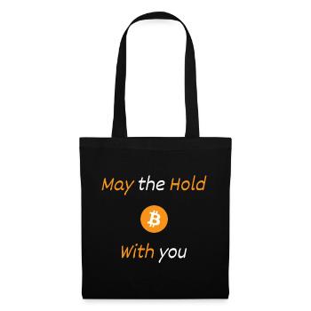 Design bitcoin - MAY THE HOLD BE WITH YOU - Sac en tissu - noir - Devant