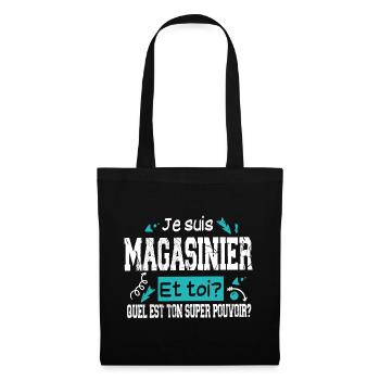 Magasinier Homme Cadeau Métier Vintage Mug T-shirt - Sac en tissu - noir - Devant
