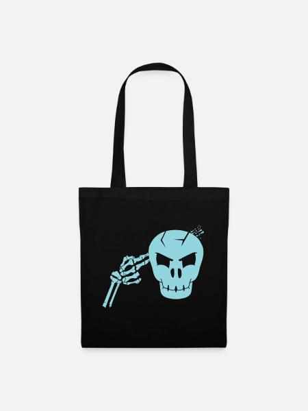 Totenkopf Kopfschuss - Stoffbeutel - Schwarz