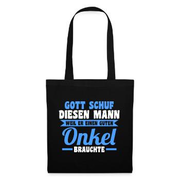 Patenonkel Pate Onkel - Stoffbeutel - Schwarz - Vorne
