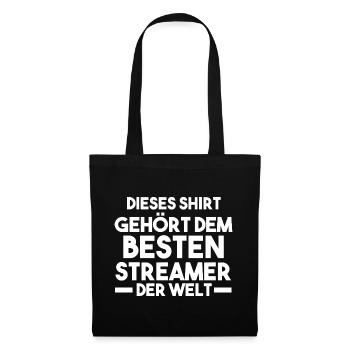 Gaming Zocken Zocker Gamer Streaming Streamer - Stoffbeutel - Schwarz - Vorne