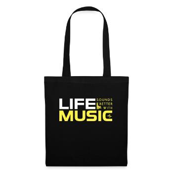 Life Sounds Better With Music - Sac en tissu - noir - Devant