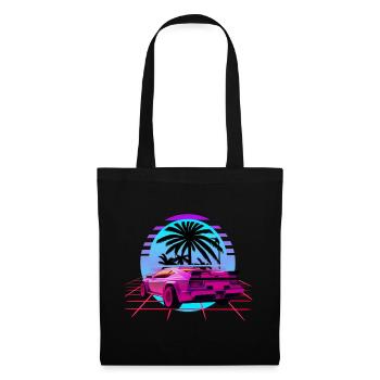 Retro Wave Sport Auto Vaporwave Sunset - Stoffbeutel - Schwarz - Vorne