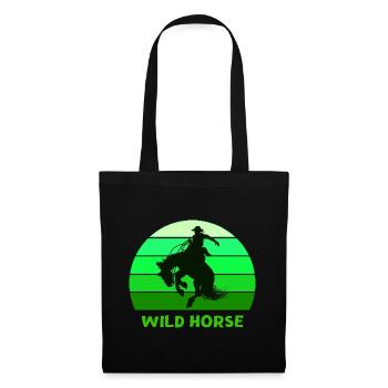 Wildpferd, Far West, Wildnis - Stoffbeutel - Schwarz - Vorne