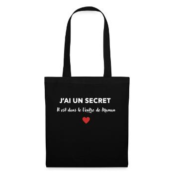 J'ai un secret, il est dans le ventre de maman - Sac en tissu - noir - Devant