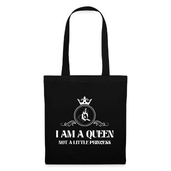 Ich bin eine Königin, keine kleine Prinzessin - Stoffbeutel - Schwarz - Vorne