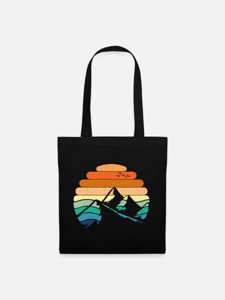 Mountain Landscape Sunset - Tote Bag - black