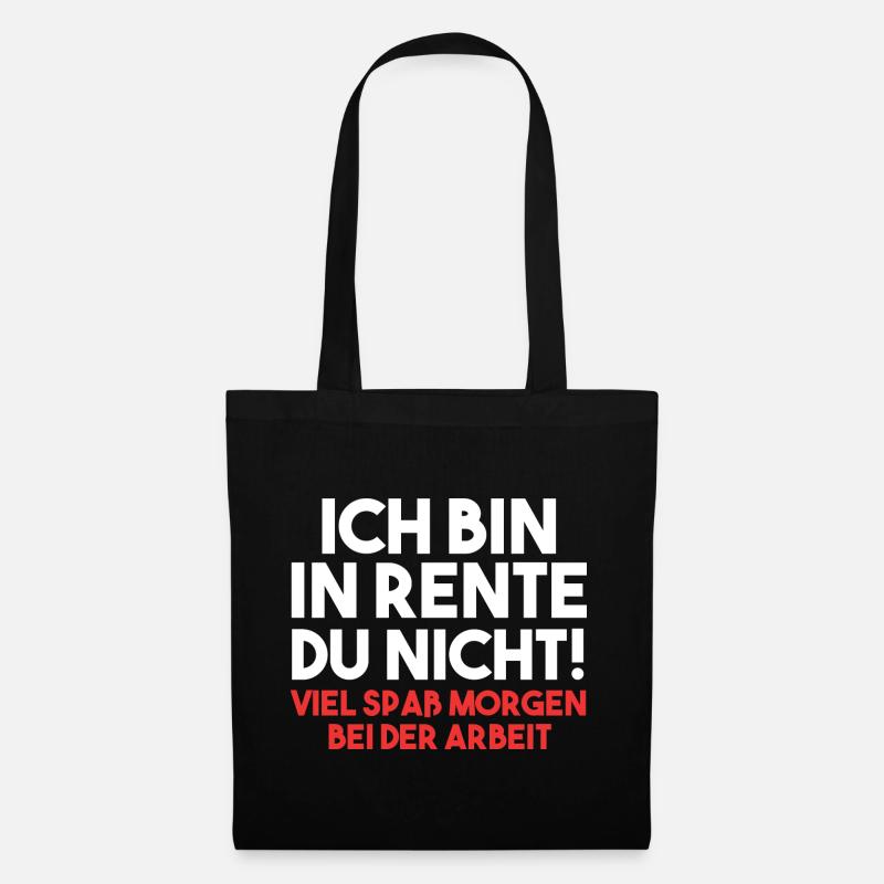 Ruhestand Pension Rente Rentner - Stoffbeutel - Schwarz