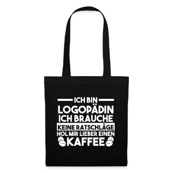 Logopädie Logopädin - Stoffbeutel - Schwarz - Vorne