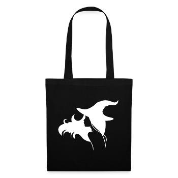 Witch with loose hair and a hat - Tote Bag - black - Front