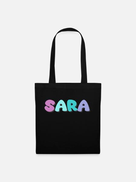 Name - Sara - Stoffbeutel - Schwarz