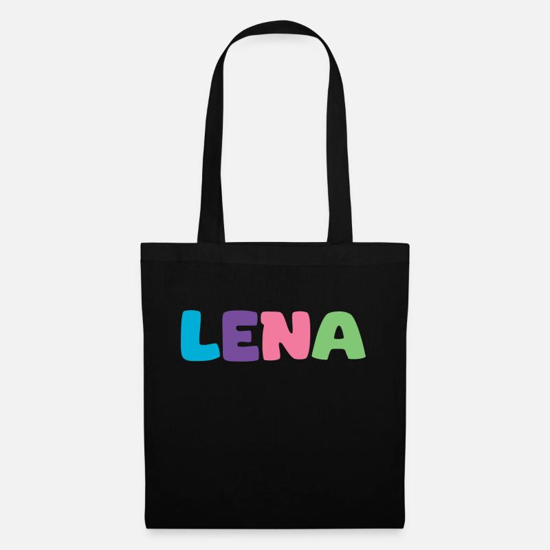 Name - Lena - Stoffbeutel - Schwarz