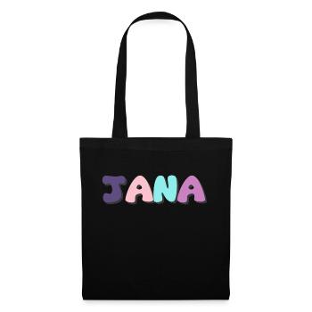Name - Jana - Stoffbeutel - Schwarz - Vorne