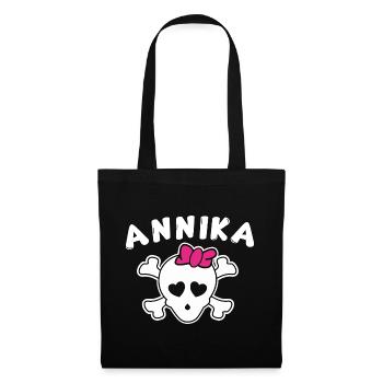 Piratin Annika Design für Mädchen und Frauen - Stoffbeutel - Schwarz - Vorne