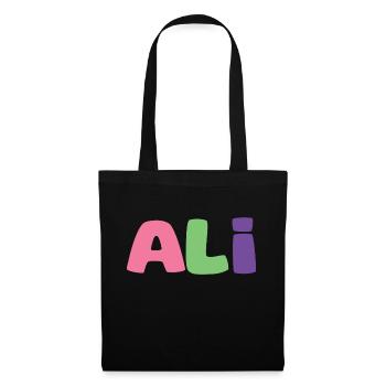 Name - Ali - Tote Bag - black - Front