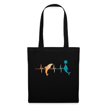 Battement de cœur dauphin - Sac en tissu - noir - Devant