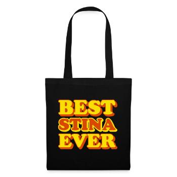 Stina Prénom Drôle Cadeau - Sac en tissu - noir - Devant