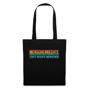 Menschenrechte Demonstration LGBTQ gegen Rechts - Stoffbeutel - Schwarz - Vorne