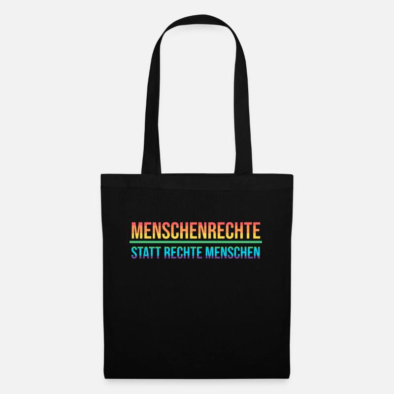 Menschenrechte Demonstration LGBTQ gegen Rechts - Stoffbeutel - Schwarz