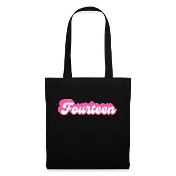 Vierzehn Geburtstag - 14. Geburtstag Retro Pink - Stoffbeutel - Schwarz - Vorne