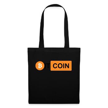 Krypto Bitcoin BTC prn 3 - Stoffbeutel - Schwarz - Vorne