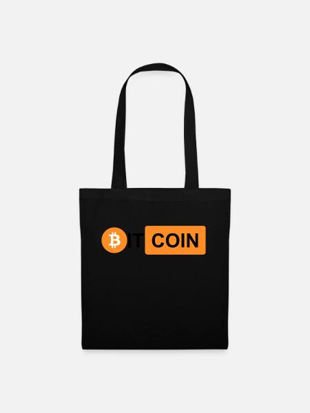 Krypto Bitcoin BTC prn 3 - Stoffbeutel - Schwarz