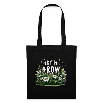 Let It Grow Meadow Daisy Spring Saying - Tote Bag - black - Front