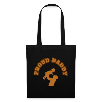 Fier Papa Enfant Fille Marron - Sac en tissu - noir - Devant