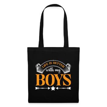 La vie est meilleure avec mes garçons 34 - Sac en tissu - noir - Devant