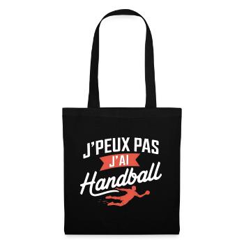 Ich kann nicht, ich habe Handball - Stoffbeutel - Schwarz - Vorne