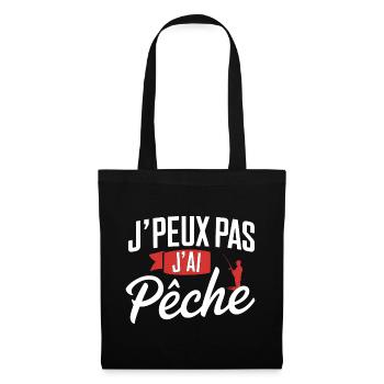J'peux Pas, J'ai Pêche - Sac en tissu - noir - Devant