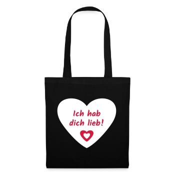 Je t’ai Cœur d’Amour - Sac en tissu - noir - Devant