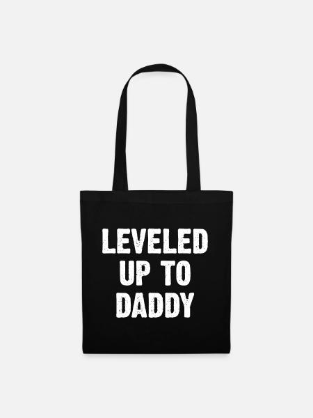 Leveled Up To Daddy - Stoffbeutel - Schwarz