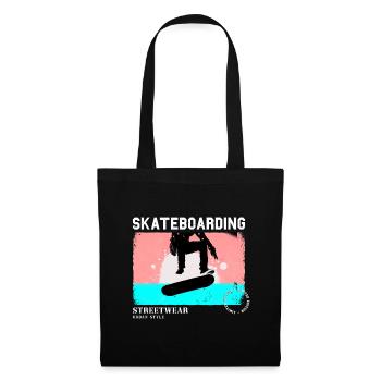 Skateboarding Skate Skater Skateboard Sk8 Vintage - Stoffbeutel - Schwarz - Vorne