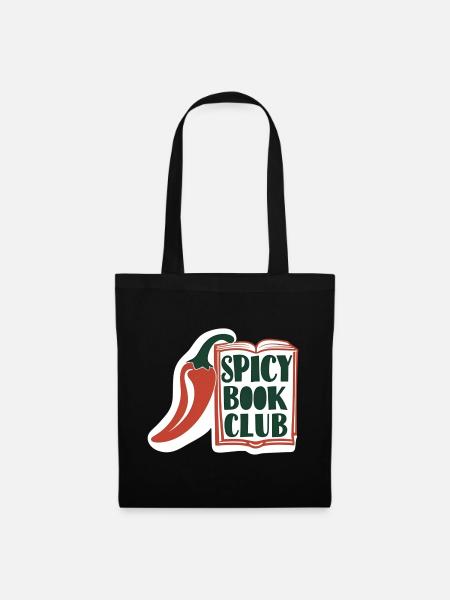 Club de lecture épicé – Buch & Chili Design - Sac en tissu - noir