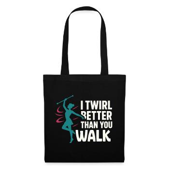 Baton Twirler Majorette Captain Squad Club - Tote Bag - black - Front