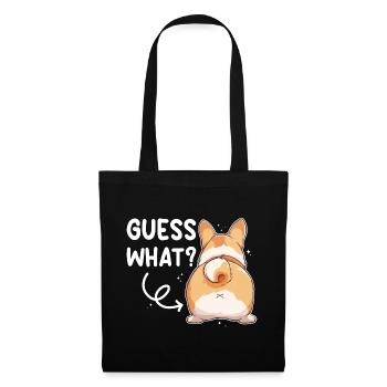 Devinez ce que dit Corgi Butt - Sac en tissu - noir - Devant
