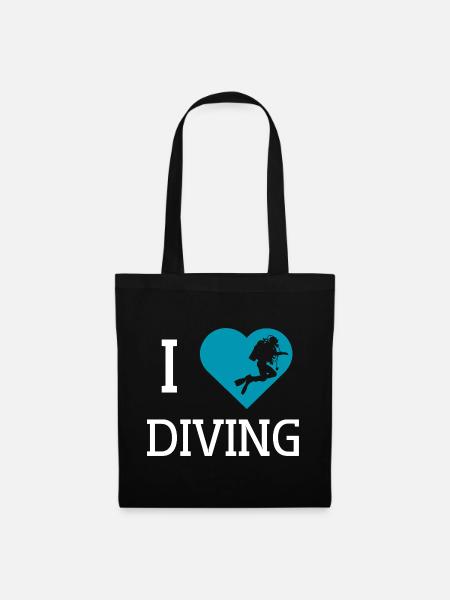I love Diving T-Shirt - Tote Bag - black