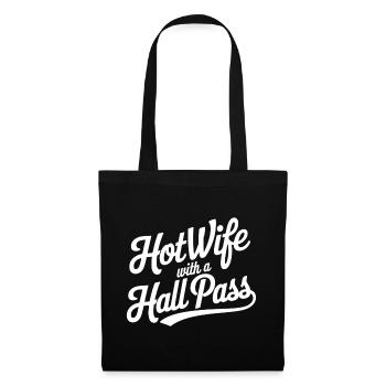 Hot Wife Hall Pass Typography - Tote Bag - black - Front