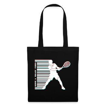 Tennis Glitch Barcode Hoodie Shirt - Stoffbeutel - Schwarz - Vorne