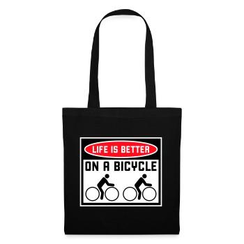 La vie est meilleure à vélo. Cyclisme Sport - Sac en tissu - noir - Devant