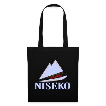 Ski, Snowboard, Niseko - Stoffbeutel - Schwarz - Vorne