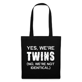 Blague sur les jumeaux : Pas identique - Sac en tissu - noir - Devant