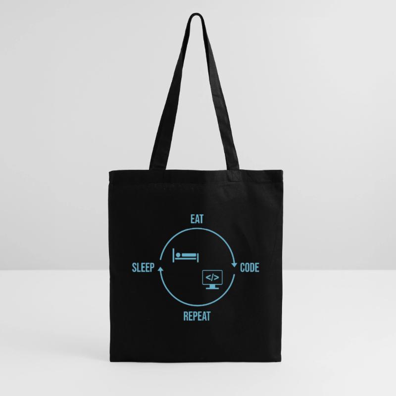Eat Sleep Code Repeat - Programmierer Kreislauf Stoffbeutel
