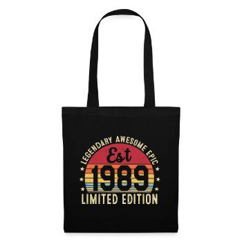 37th Anniversary 1989 Gift 37 Years, Vintage 1989 - Tote Bag - black - Front