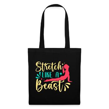 Yoga Stretch Like A Beast Funny Yoga - Stoffbeutel - Schwarz - Vorne
